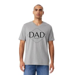 Unisex V-Neck Jersey Tee - Athletic Heather, Size S with Dad Icon design