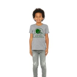 Youth Jersey T-Shirt - Athletic Heather, Size L with Football Helmet design