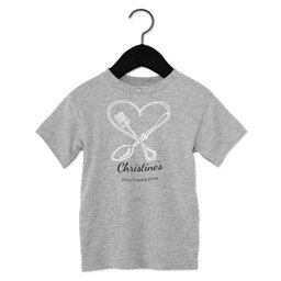 Toddler Jersey Short Sleeve Tee - Athletic Heather, Size 2T with Fork And Spoon design