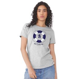 Womens Jersey Short Sleeve Tee - Athletic Heather, Size S with Life Preserver design