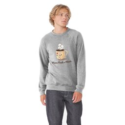 Unisex Sponge Fleece Raglan Sweatshirt - Athletic Heather, Size S with Mama Needs a Minute design