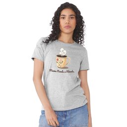 Womens Jersey Short Sleeve Tee - Athletic Heather, Size S with Mama Needs a Minute design