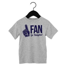 Toddler Jersey Short Sleeve Tee - Athletic Heather, Size 2T with Number One Fan design
