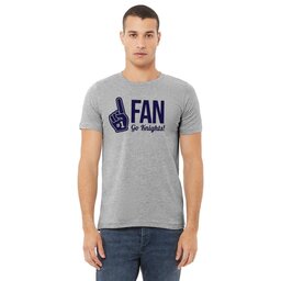 Unisex Jersey Tee - Athletic Heather, Size L with Number One Fan design