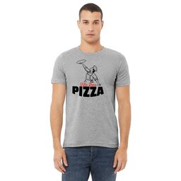 Unisex Jersey Tee - Athletic Heather, Size L with Pizza Chef design