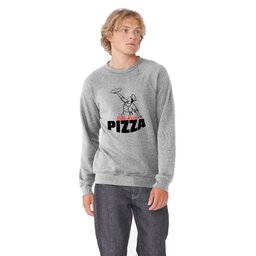Unisex Sponge Fleece Raglan Sweatshirt - Athletic Heather, Size S with Pizza Chef design