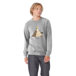 Unisex Sponge Fleece Raglan Sweatshirt - Athletic Heather, Size S with Pyramid Christmas design