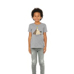 Youth Jersey T-Shirt - Athletic Heather, Size L with Pyramid Christmas design