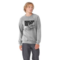 Unisex Sponge Fleece Raglan Sweatshirt - Athletic Heather, Size S with Reach For The Stars design