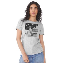 Womens Jersey Short Sleeve Tee - Athletic Heather, Size S with Reach For The Stars design