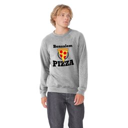Unisex Sponge Fleece Raglan Sweatshirt - Athletic Heather, Size S with Slice Icon design