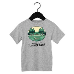 Toddler Jersey Short Sleeve Tee - Athletic Heather, Size 2T with Summer Camp design