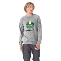 Unisex Sponge Fleece Raglan Sweatshirt - Athletic Heather, Size S with Summer Camp design