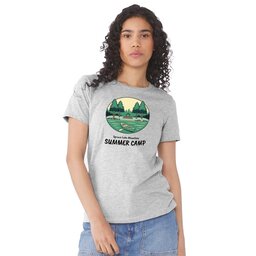 Womens Jersey Short Sleeve Tee - Athletic Heather, Size S with Summer Camp design