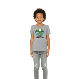 Youth Jersey T-Shirt - Athletic Heather, Size L with Summer Camp design