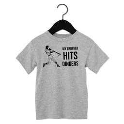 Toddler Jersey Short Sleeve Tee - Athletic Heather, Size 2T with Swing Batter design