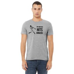 Unisex Jersey Tee - Athletic Heather, Size L with Swing Batter design