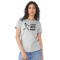 Womens Jersey Short Sleeve Tee - Athletic Heather, Size S with Swing Batter design