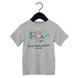 Toddler Jersey Short Sleeve Tee - Athletic Heather, Size 2T with Vacation Sunglasses design