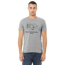 Unisex Jersey Tee - Athletic Heather, Size L with Vacation Sunglasses design