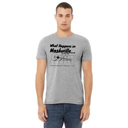 Unisex Jersey Tee - Athletic Heather, Size L with What Happens In Nashville design