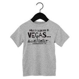 Toddler Jersey Short Sleeve Tee - Athletic Heather, Size 2T with What Happens In Vegas design
