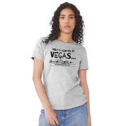 Womens Jersey Short Sleeve Tee - Athletic Heather, Size S with What Happens In Vegas design