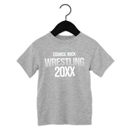 Toddler Jersey Short Sleeve Tee - Athletic Heather, Size 2T with Wrestling Text design