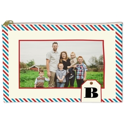 6x8 Accessory Pouch with Air Mail Border design