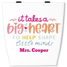 13x13 Canvas Tote with Big Heart design