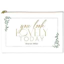 6x8 Accessory Pouch with Botanical Border design