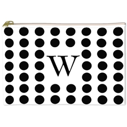 6x8 Accessory Pouch with Black Dots Monogram design