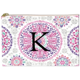6x8 Accessory Pouch with Boho Medallion Monogram design