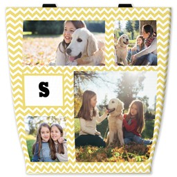 13x13 Canvas Tote with Chevron Collage - Yellow design