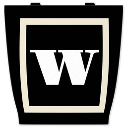 13x13 Canvas Tote with Classic Monogram - Black design