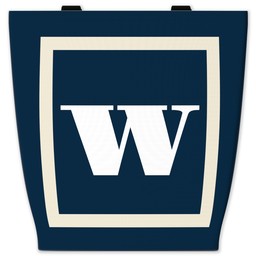 13x13 Canvas Tote with Classic Monogram - Navy design