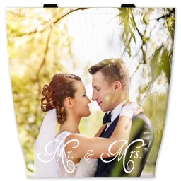 13x13 Canvas Tote with Elegant Print - Mr & Mrs design