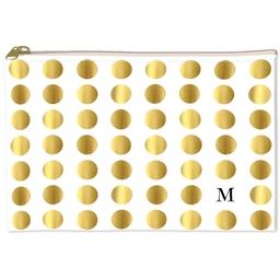 6x8 Accessory Pouch with Gold Dots Initial design
