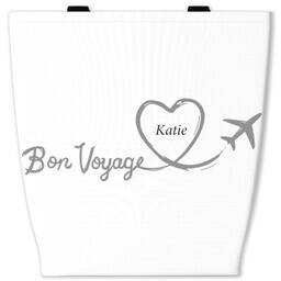 13x13 Canvas Tote with Bon Voyage design