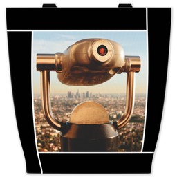 13x13 Canvas Tote with Overlap Border - Black design