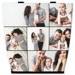 13x13 Canvas Tote with Picture Grid - 7 Square - Black design