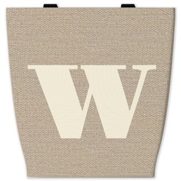 13x13 Canvas Tote with Simple Monogram - Burlap design