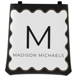 Woven Tapestry Tote with Scalloped Trim design