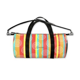 Photo Duffle Small with Bright Stripe with Circles design
