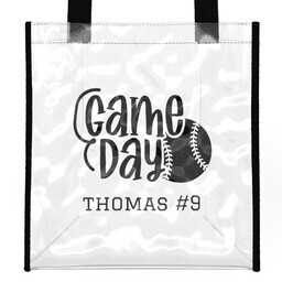 Stadium Tote Bag with Baseball Game Day design