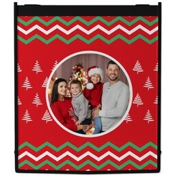 Grocery Tote with Christmas Trees design