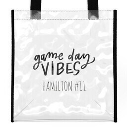 Stadium Tote Bag with Game Day Script design