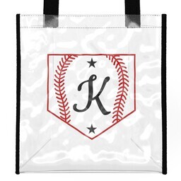 Stadium Tote Bag with Home Plate Monogram design