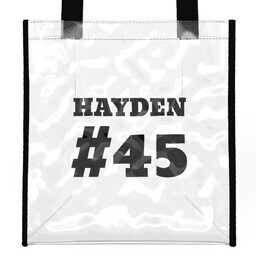 Stadium Tote Bag with Name and Number design