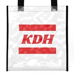 Stadium Tote Bag with Red Stripe Monogram design